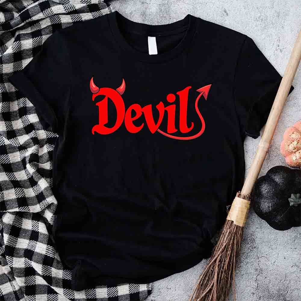 I Put the D in Devil Shirts For Couples Funny Matching Him & Her Halloween T-Shirts