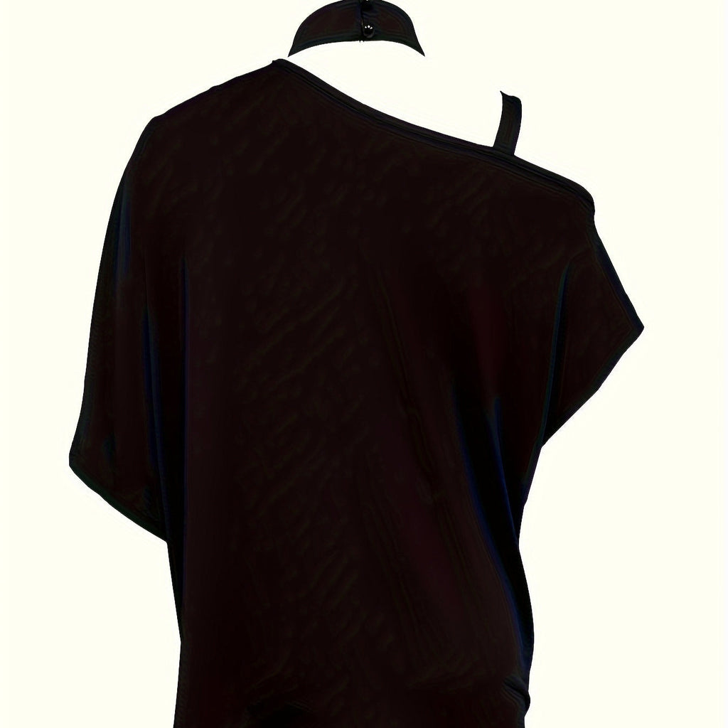 Women's One-Shoulder Printed T-Shirt