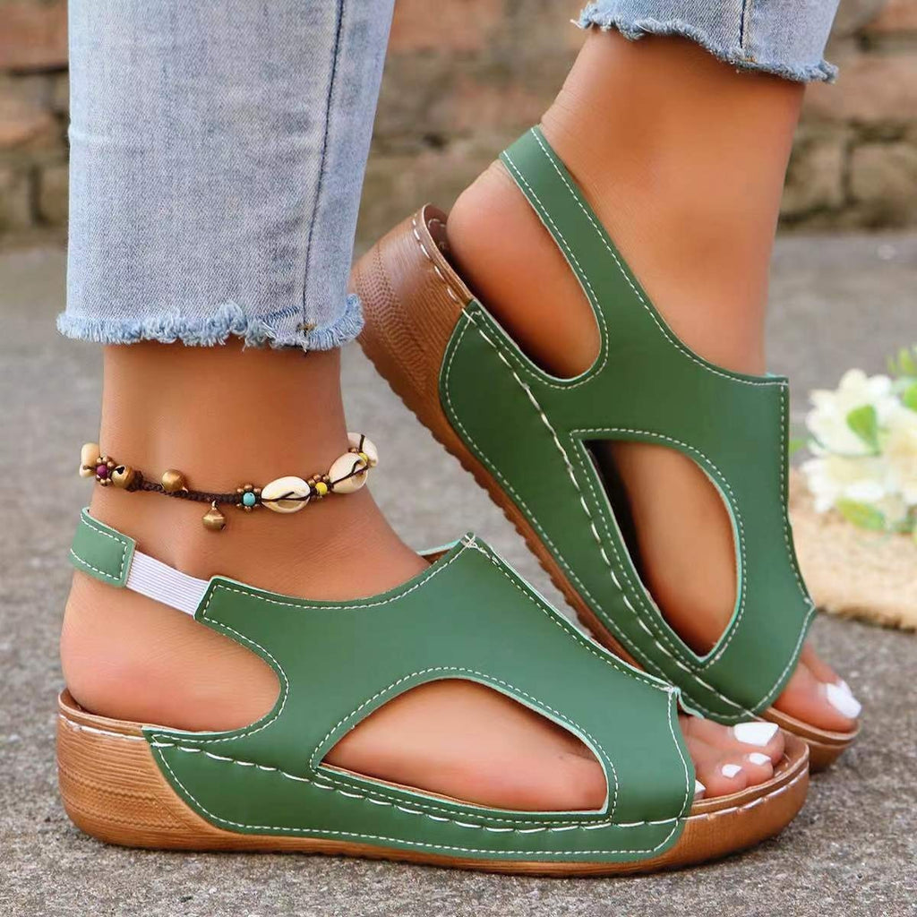 Women's Summer Wedges â€?Elastic-Band Fish-Mouth Casual Sandals