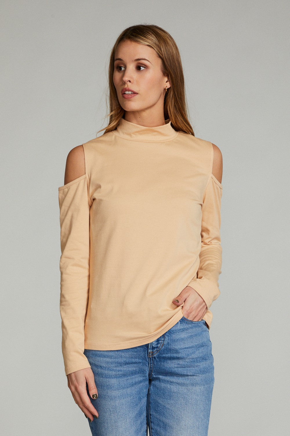 Cold shoulder long sleeve top