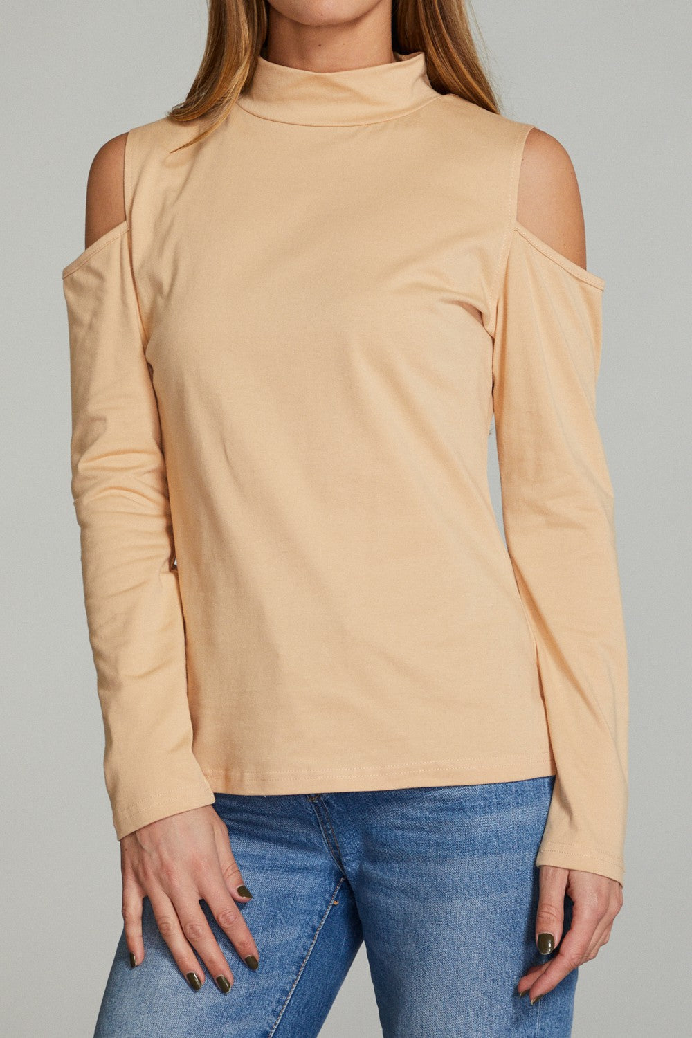 Cold shoulder long sleeve top
