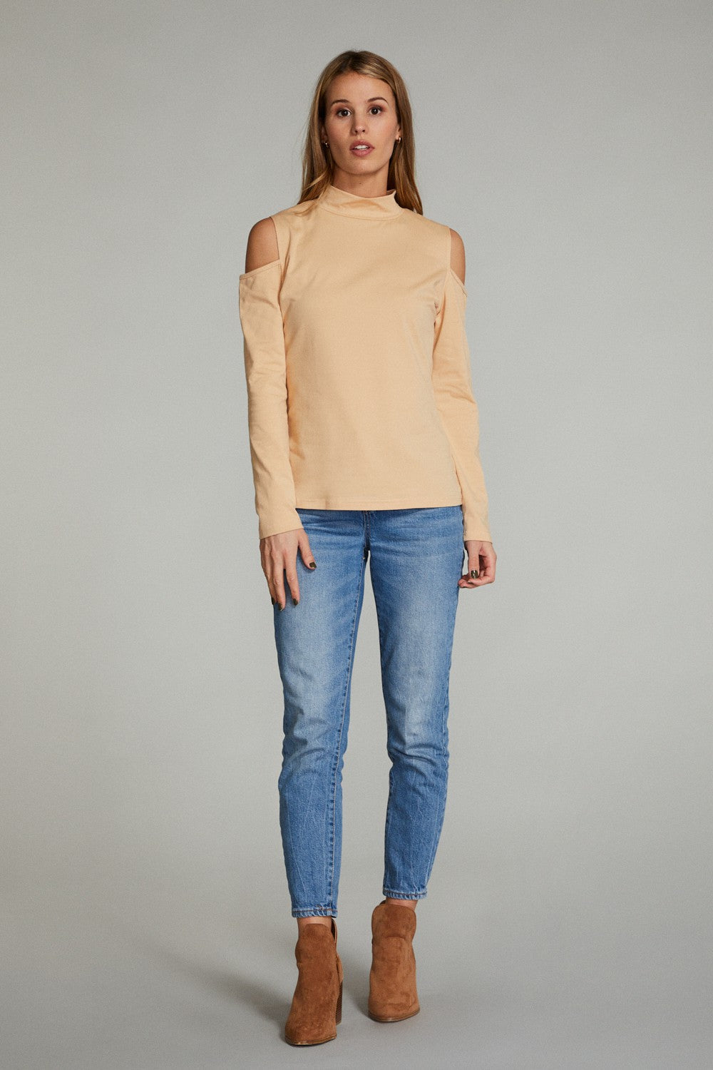 Cold shoulder long sleeve top