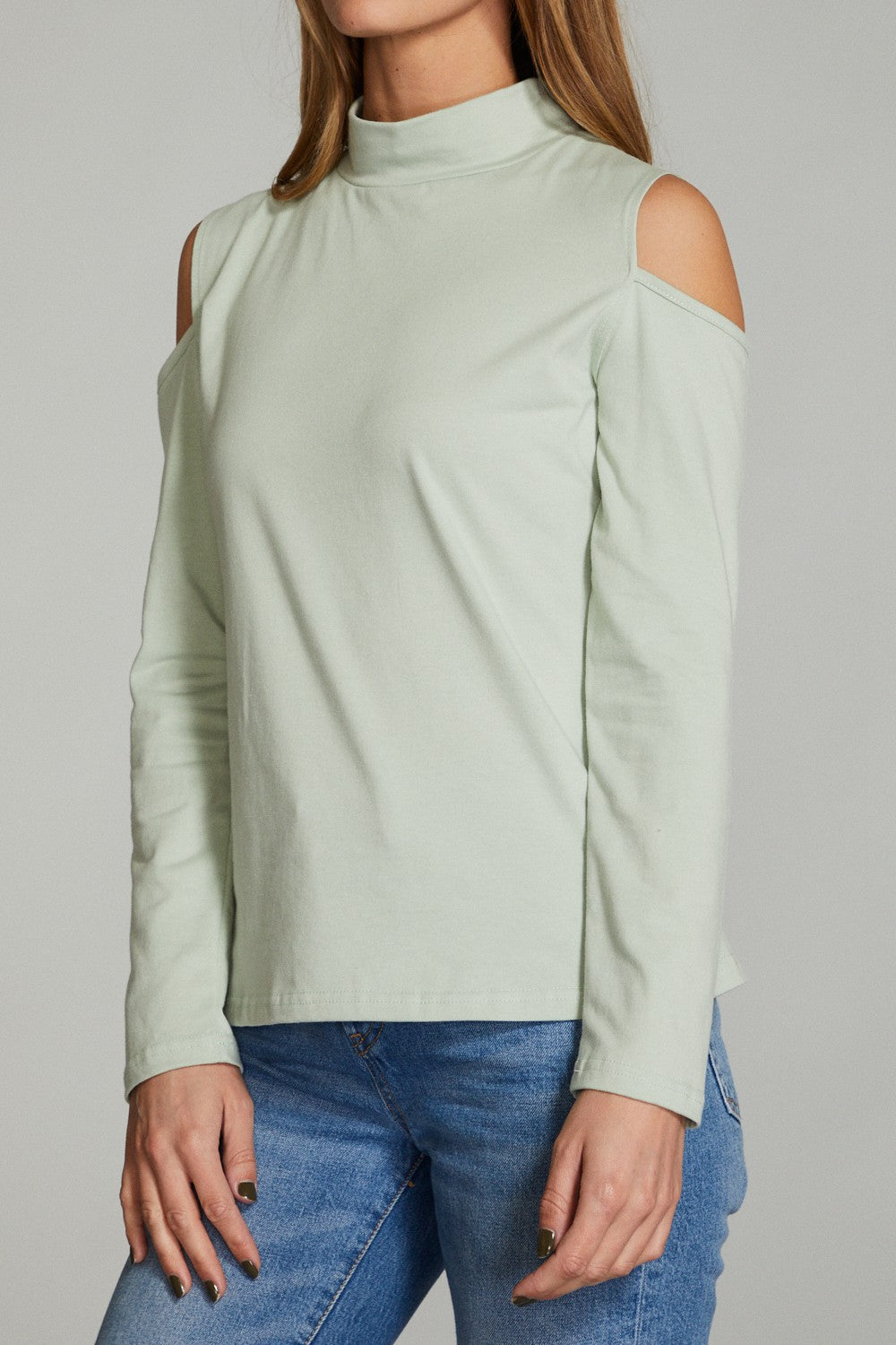 Cold shoulder long sleeve top