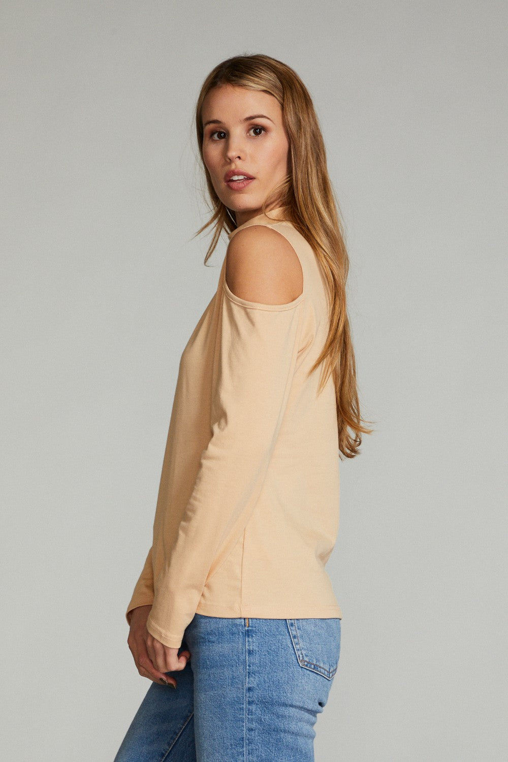 Cold shoulder long sleeve top