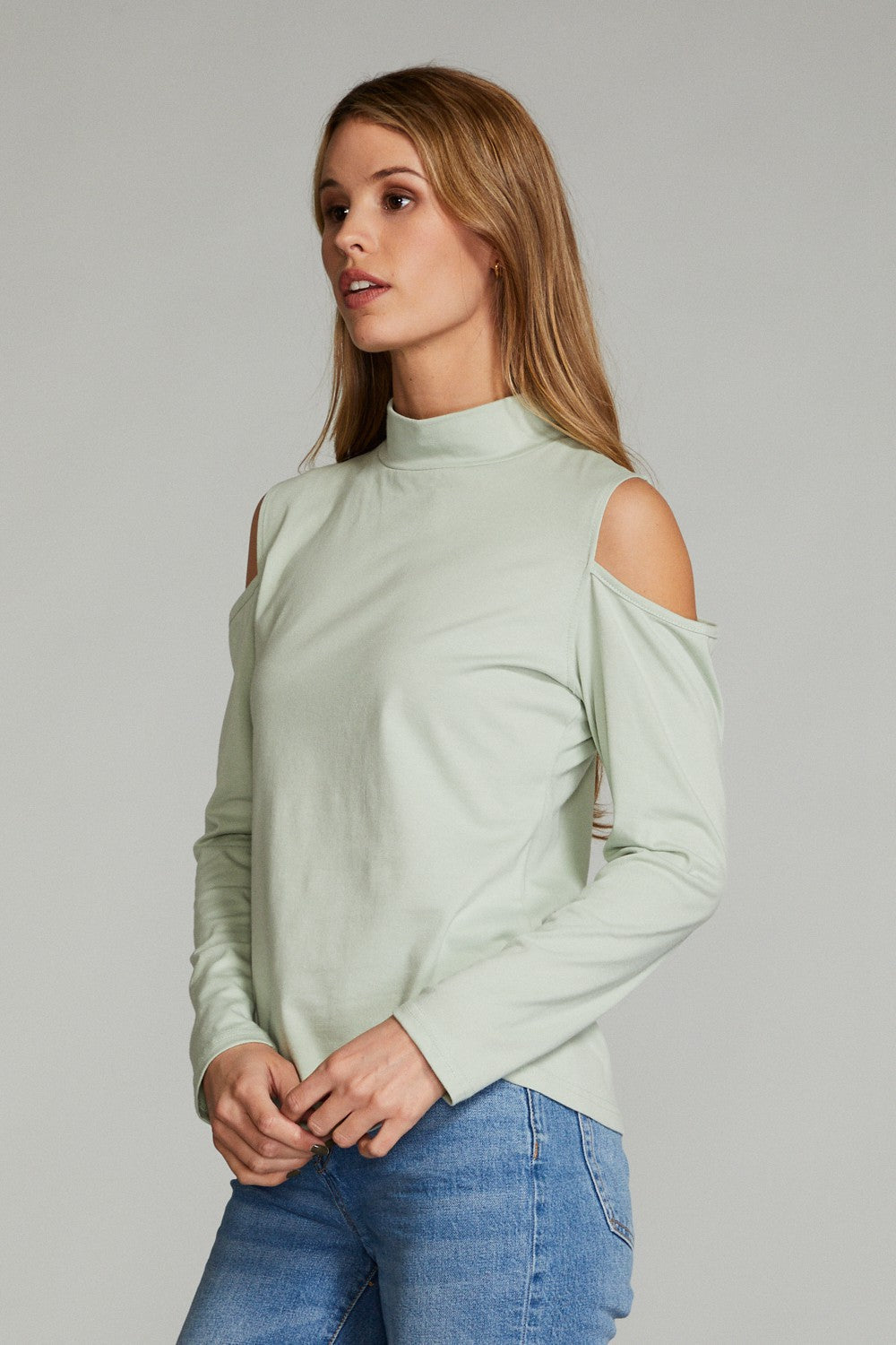 Cold shoulder long sleeve top