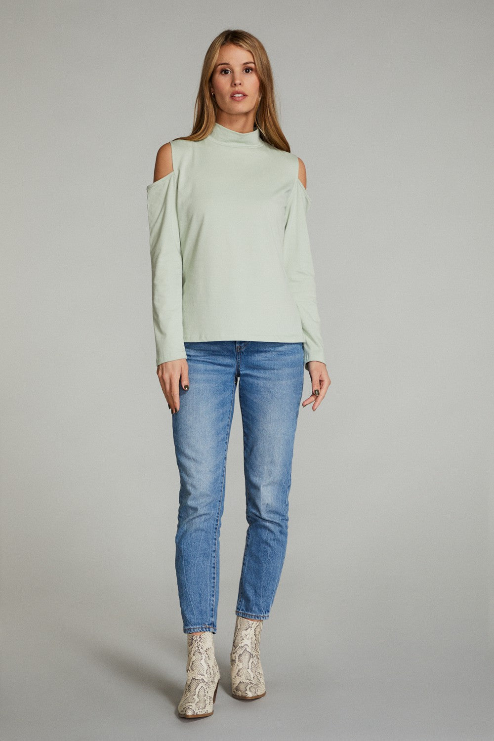 Cold shoulder long sleeve top