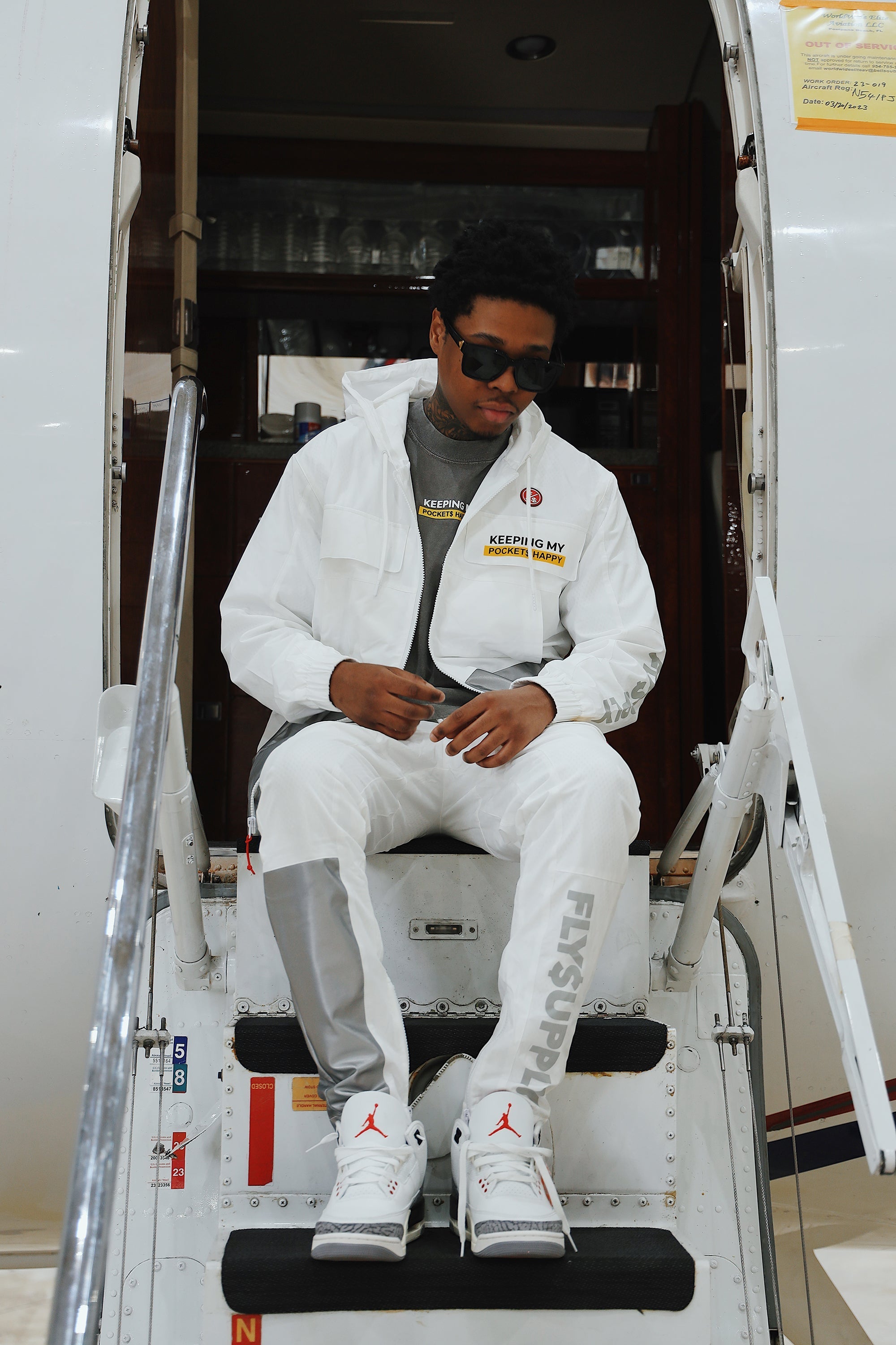 Happy Pockets Jogger (White)