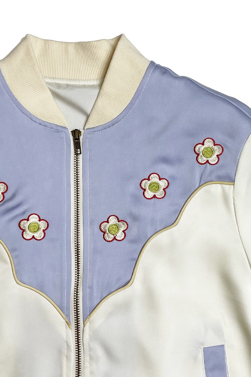 Western Satin Bomber Jacket