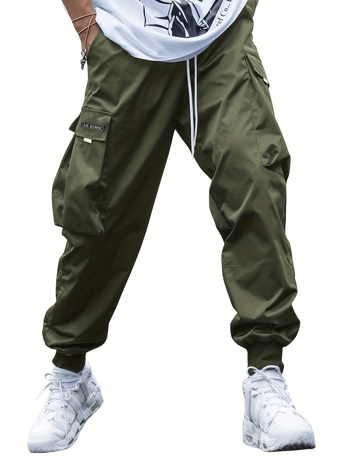 Men's Multi‑Pocket Drawstring Cargo Pants