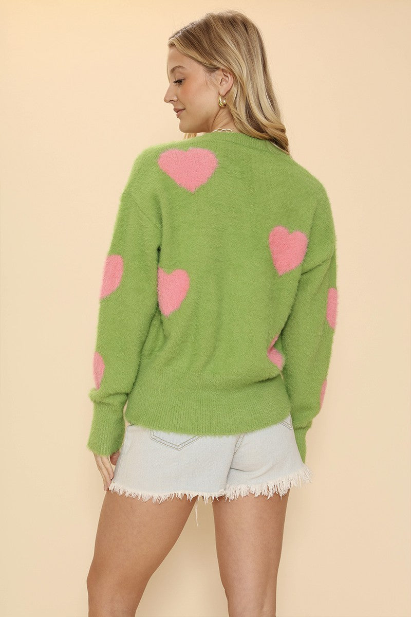 Fuzzy Heart cardigan