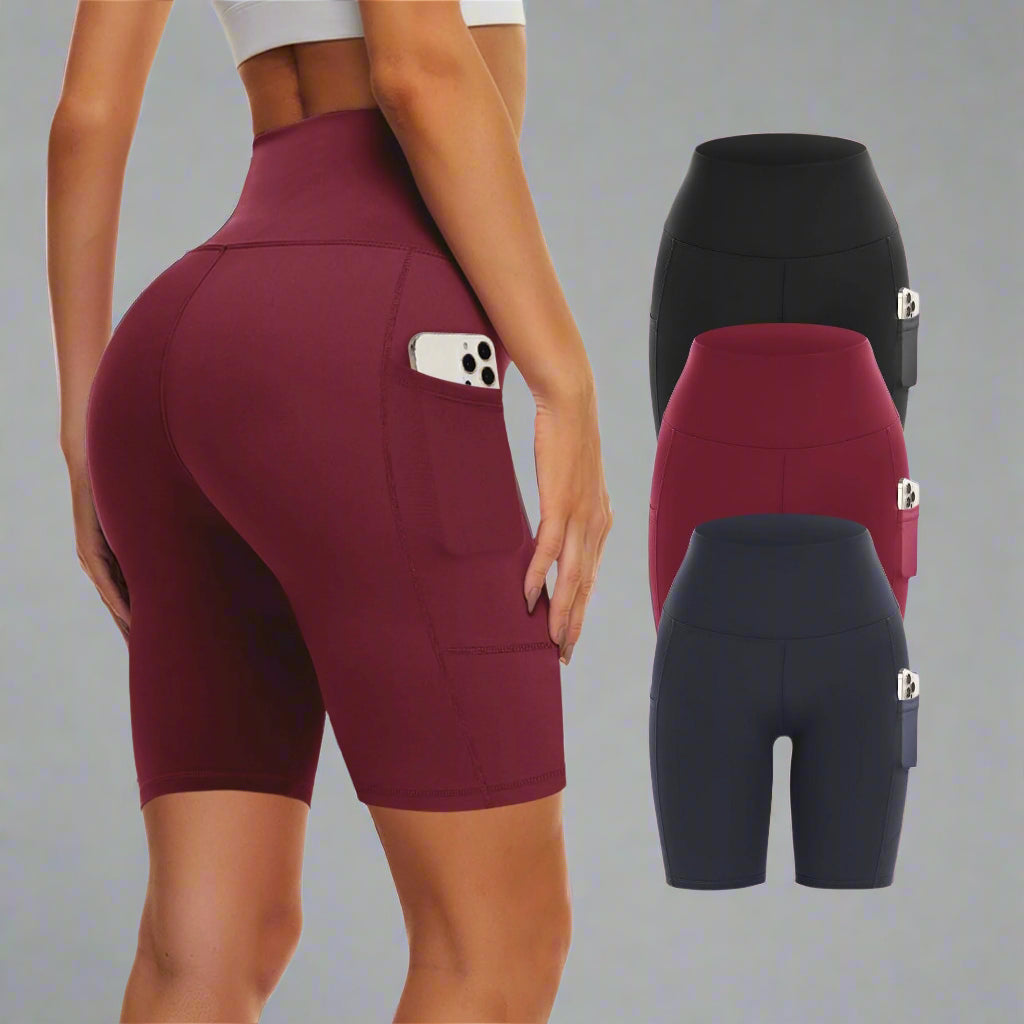 3-Pack High-Waisted Biker Yoga Shorts