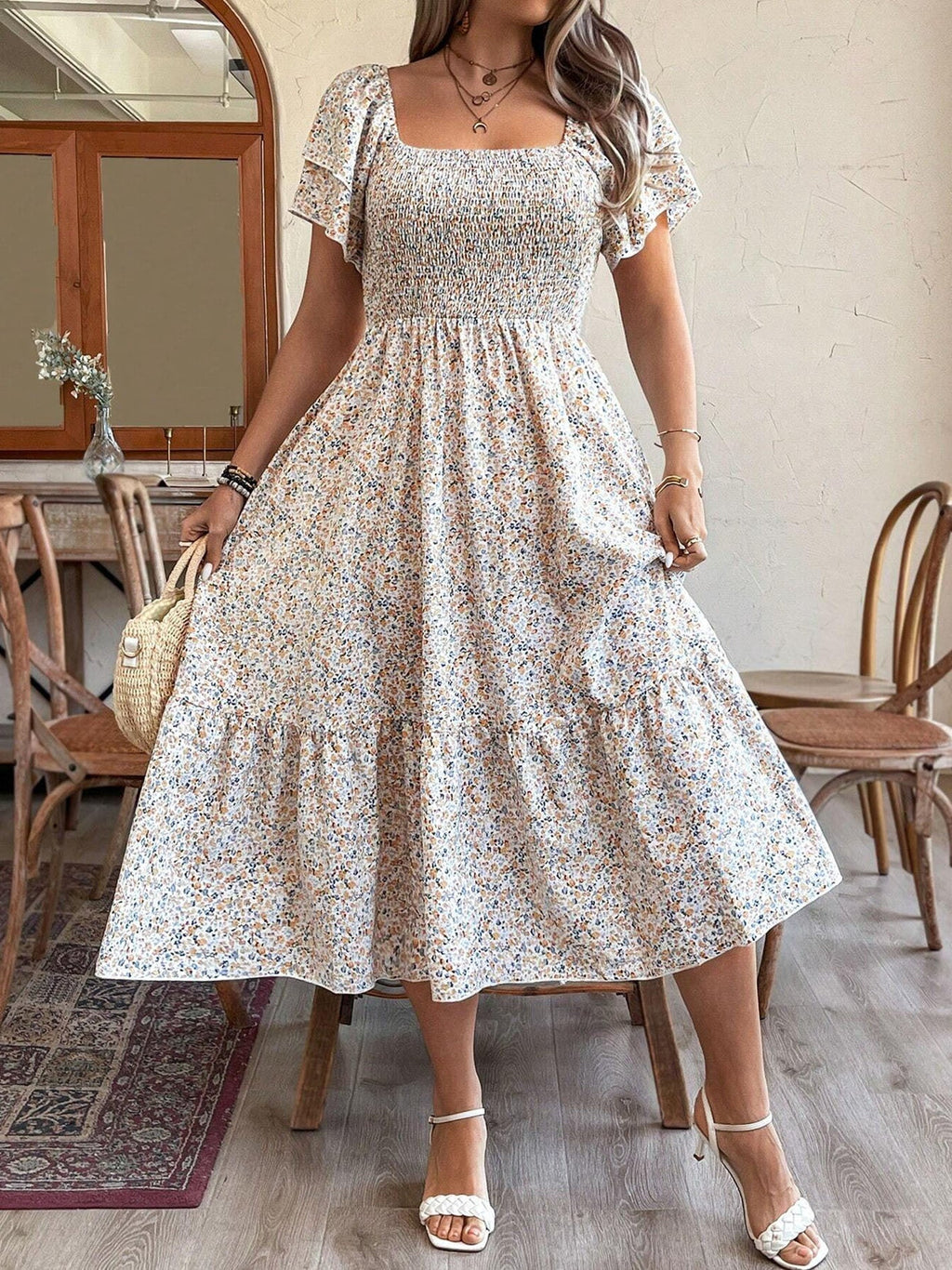 Plus Size Backless Midi Dress â€?Elegant Pleated Summer Party Dress