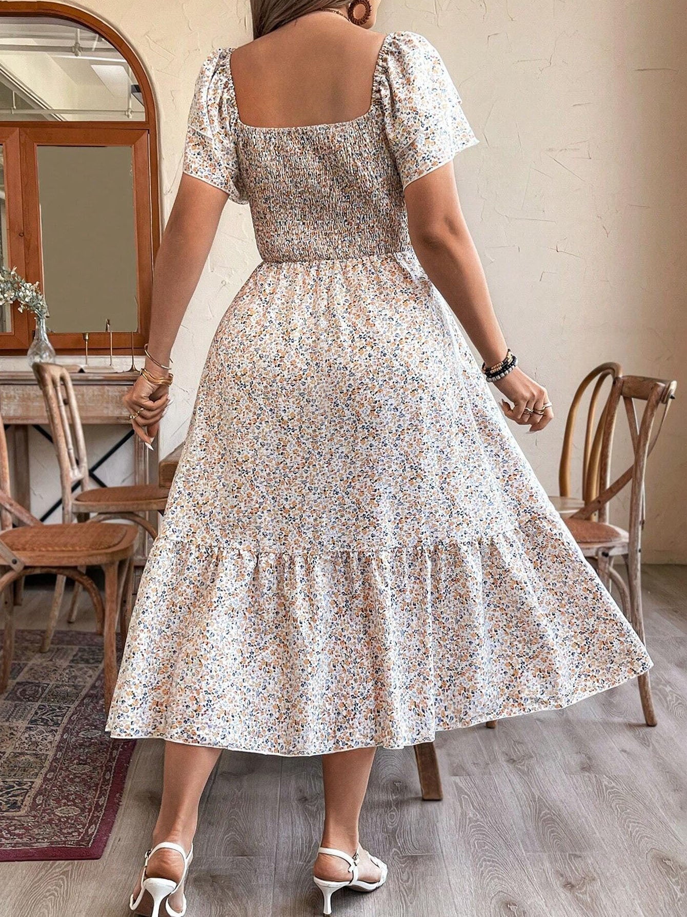 Plus Size Backless Midi Dress â€?Elegant Pleated Summer Party Dress