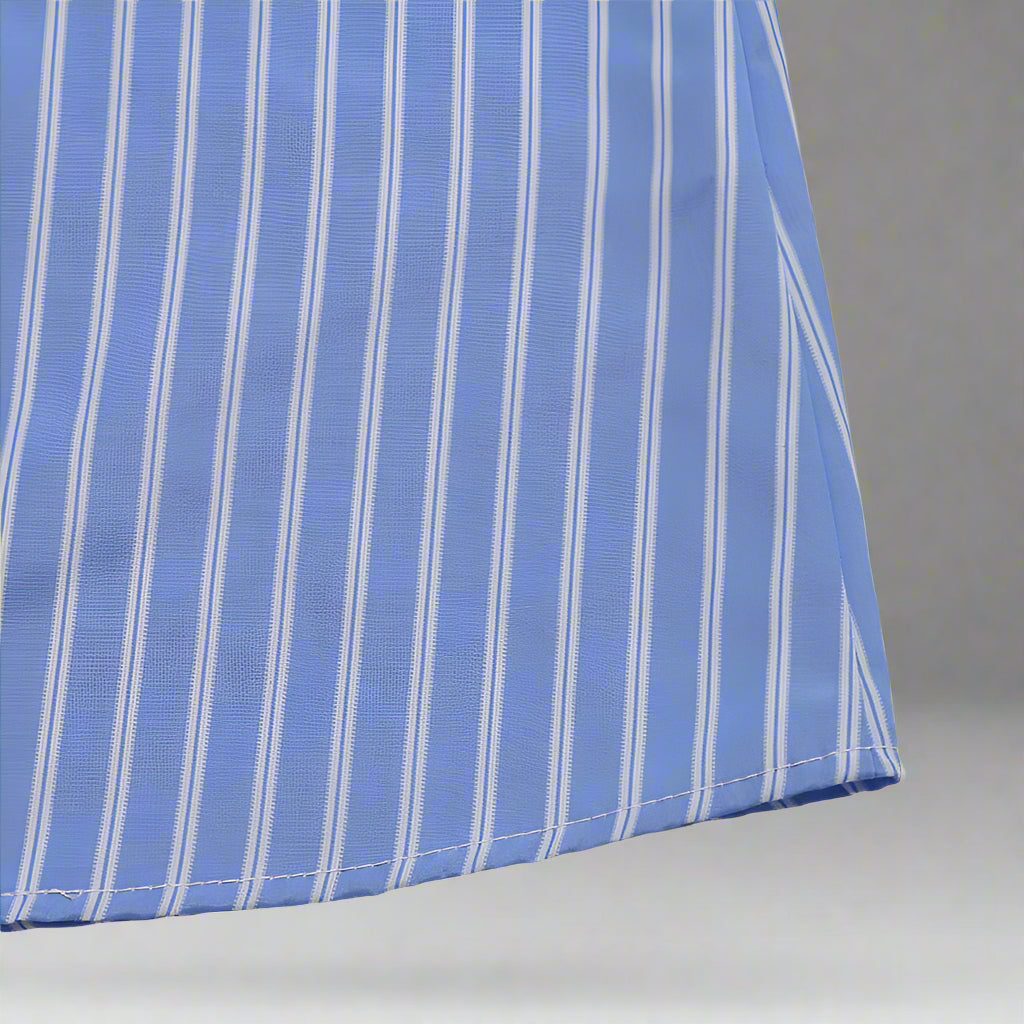 Women's Striped Tie-Front Puff Sleeve Mini Dress