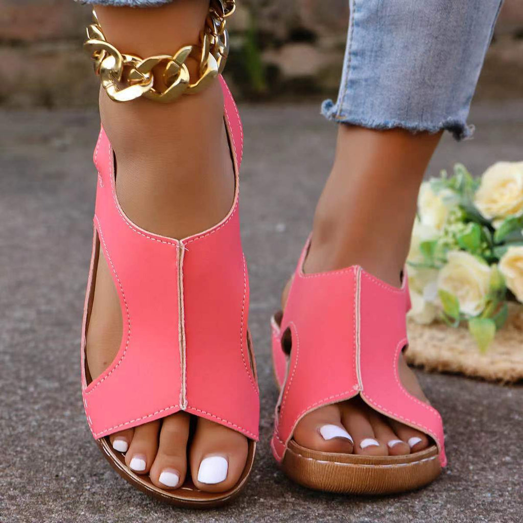 Women's Summer Wedges â€?Elastic-Band Fish-Mouth Casual Sandals