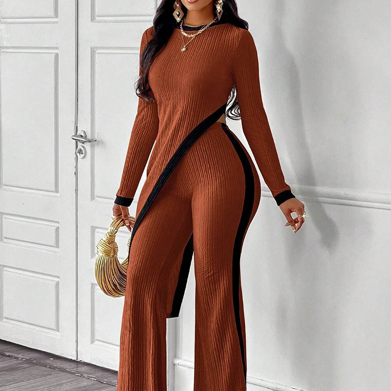 Women's Asymmetrical Top and Pants Set