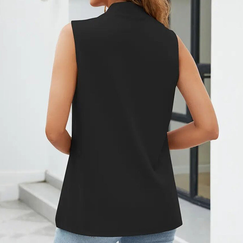 Women's Sleeveless Stand-Collar Vest Cardigan