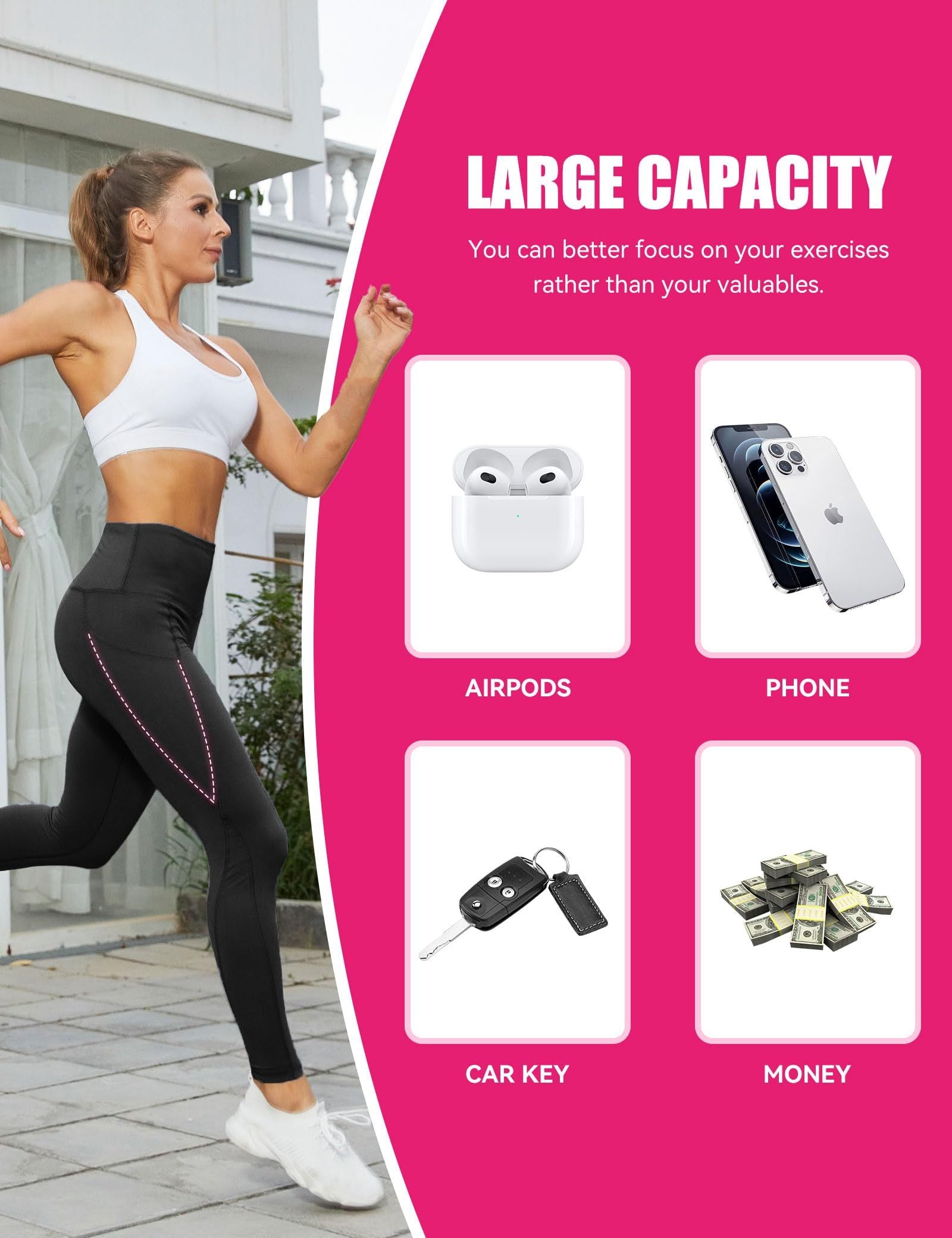 Cropped High-Rise Yoga Pants â€?Diagonal Pockets & Variegated Print