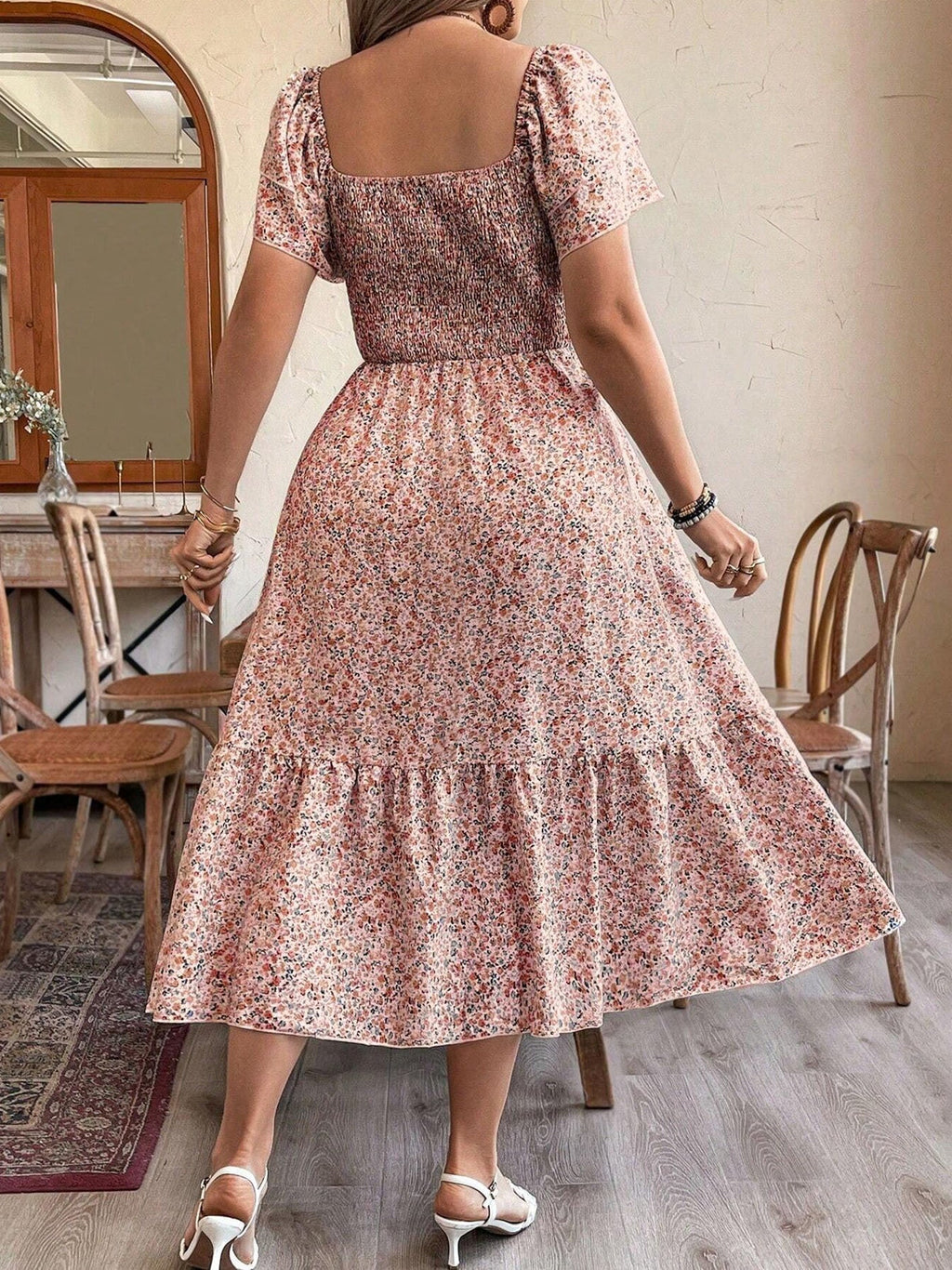 Plus Size Backless Midi Dress â€?Elegant Pleated Summer Party Dress