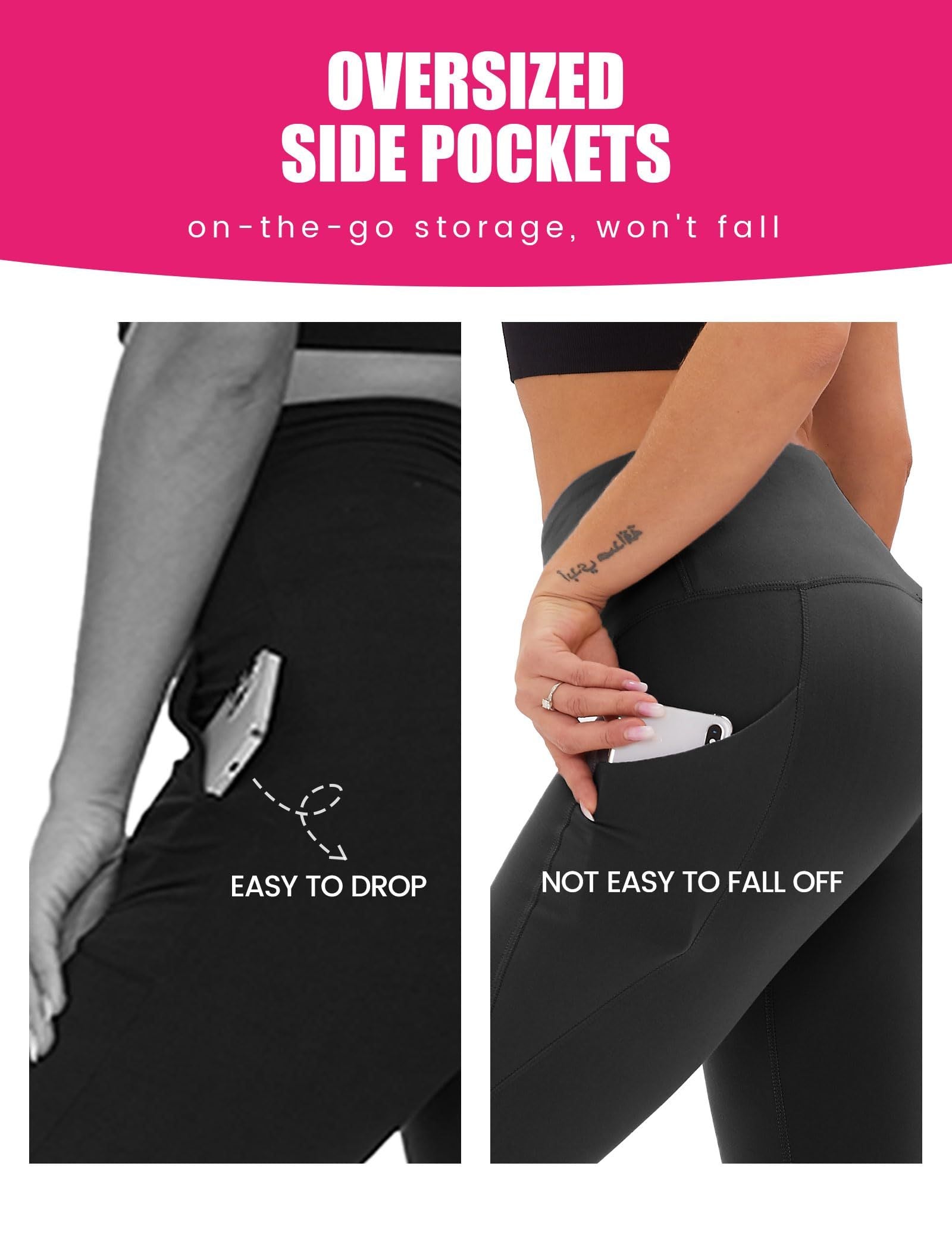 Cropped High-Rise Yoga Pants â€?Diagonal Pockets & Variegated Print