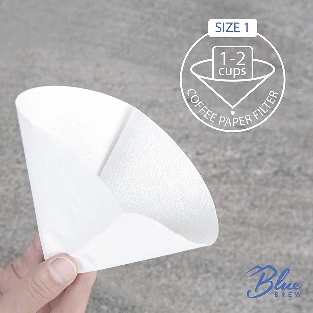 BLUE BREW Ceramic Pour Over Coffee Dripper & Borosilicate Glass Server Set â€?Premium Single-Serve Coffee Maker with Heat-Resistant Carafe