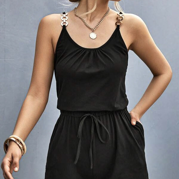 Women's Chain Detail Suspender Jumpsuit