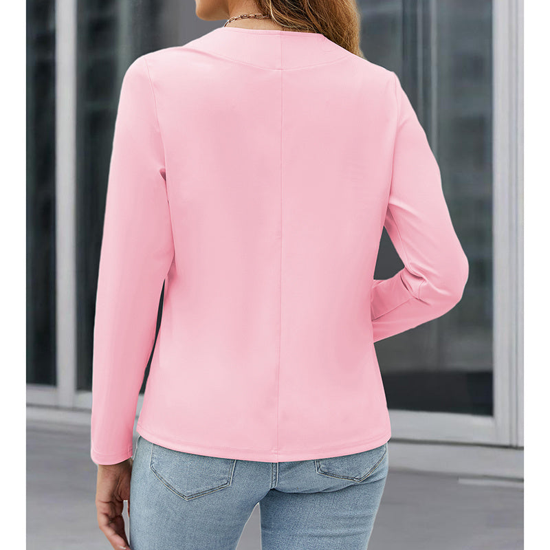 Women's Plus‑Size Open‑Front Casual Blazer