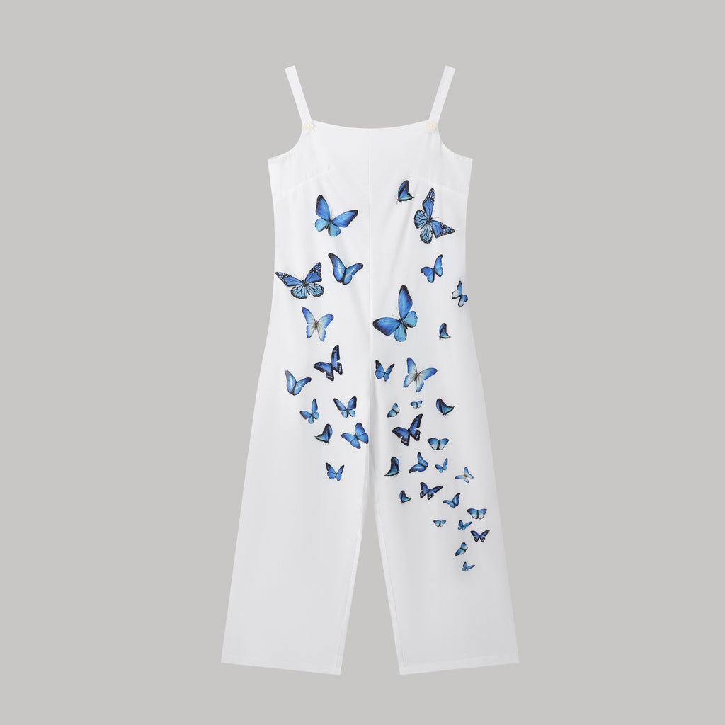 Women's Butterfly Print Overalls