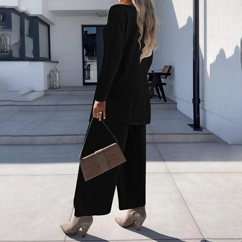 Women's Plus Size Casual 3-Piece Set Open Front Cardigan Sleeveless Vest Pants Solid Color Lounge Set