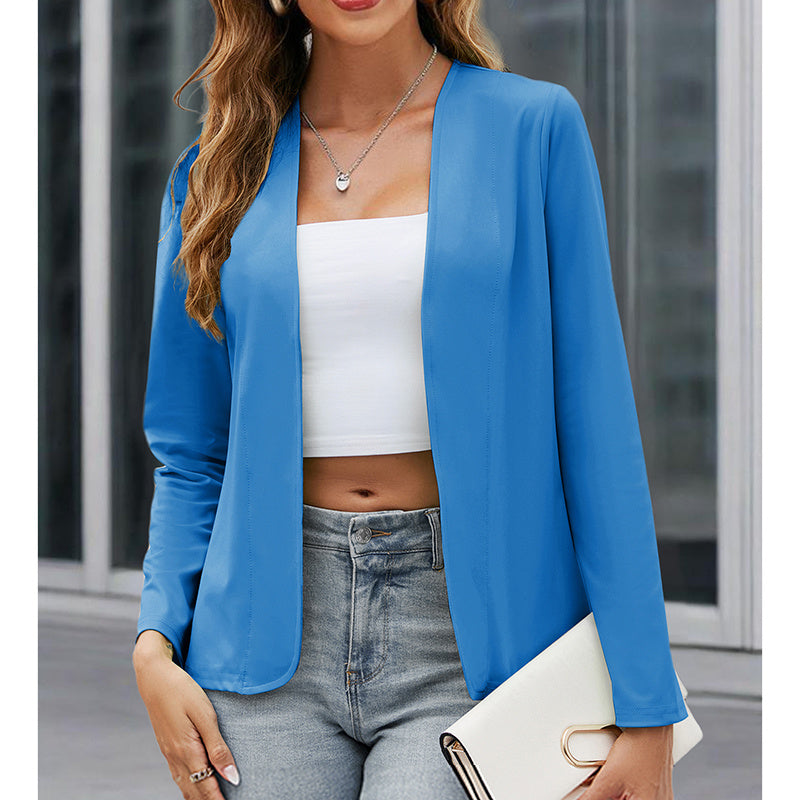 Women's Plus‑Size Open‑Front Casual Blazer