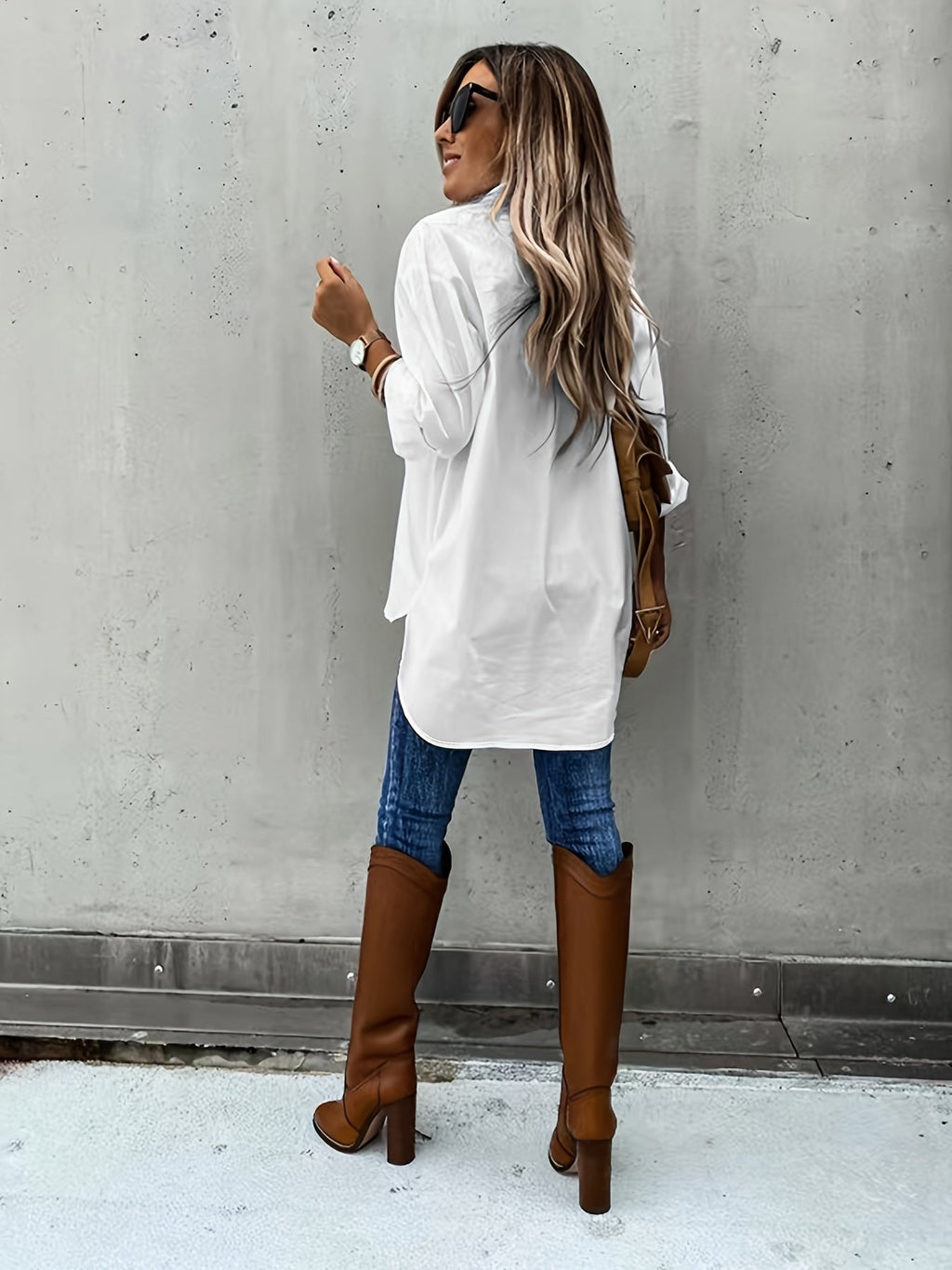 Women's Casual Long Sleeve Shirt with Pocket