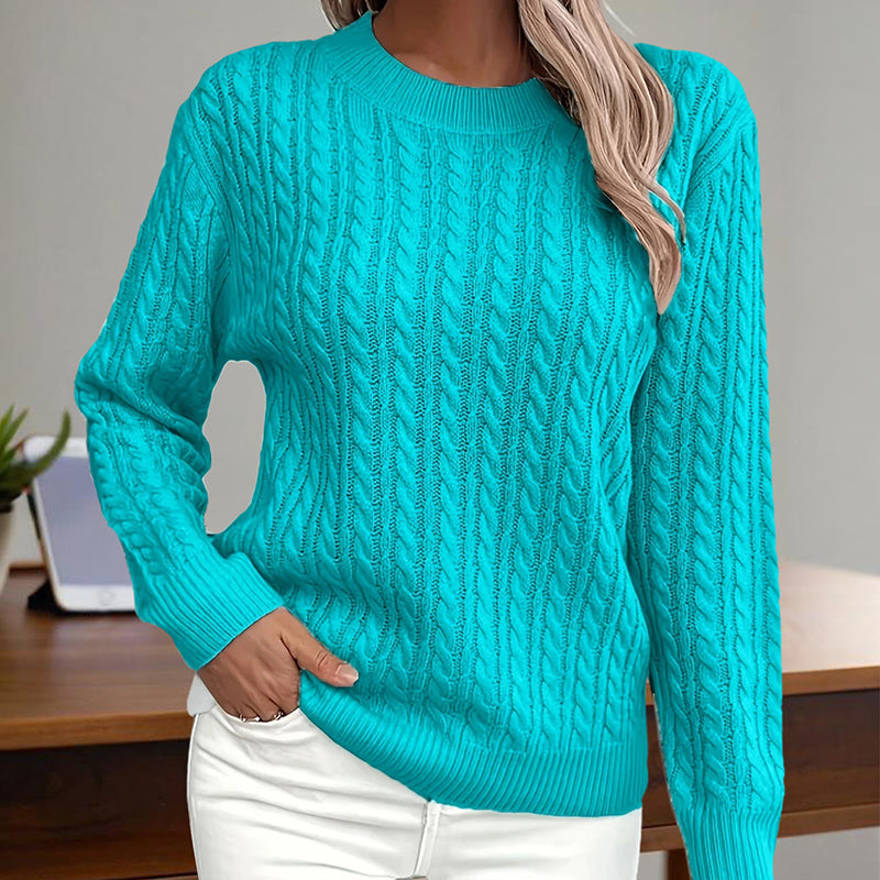 Women's Textured Crew‑Neck Pullover Top