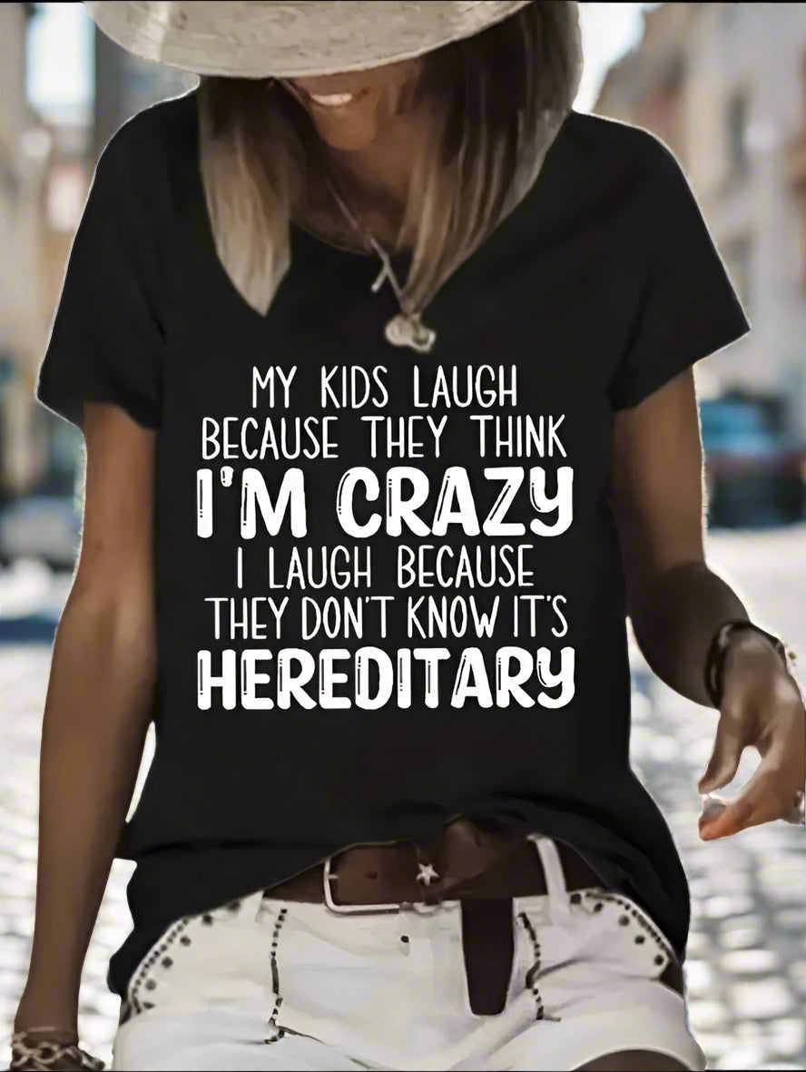 Women's Vibrant Letter‑Print Crew‑Neck Tee