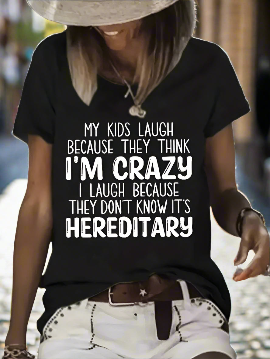 Women's Vibrant Letter‑Print Crew‑Neck Tee