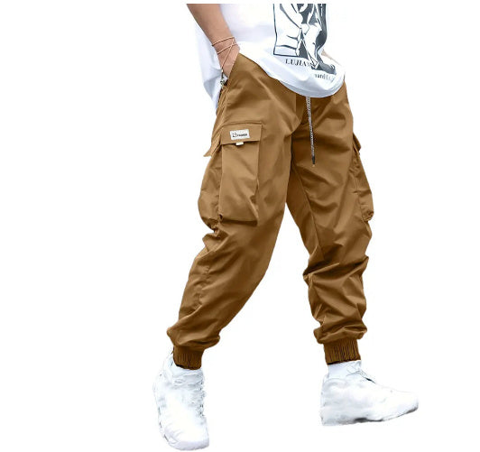 Men's Multi‑Pocket Drawstring Cargo Pants