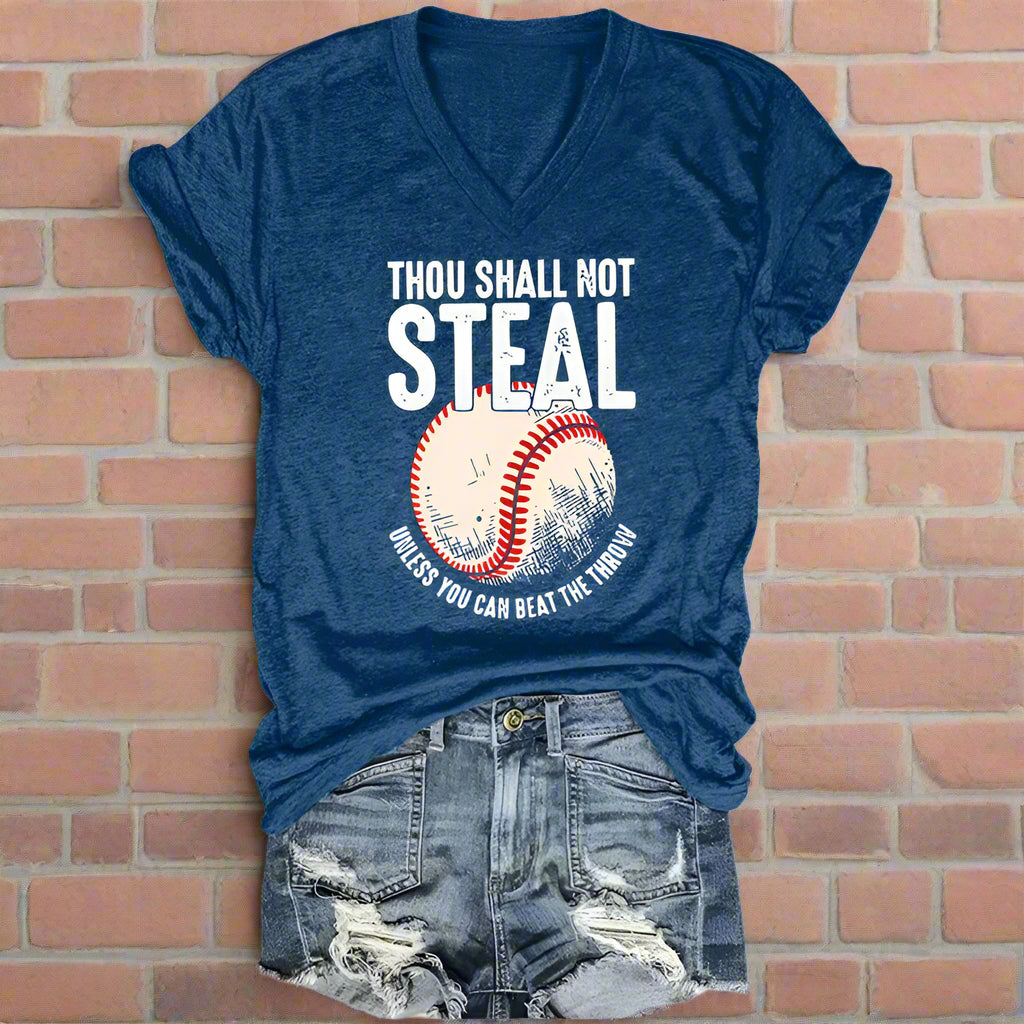Thou Shall Not Steal Baseball Shirt for Women