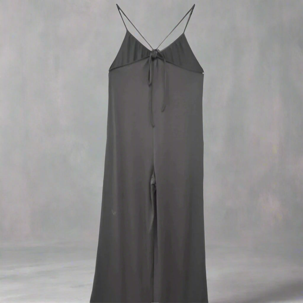 Women's Pleated Chest Cross-Strap Jumpsuit