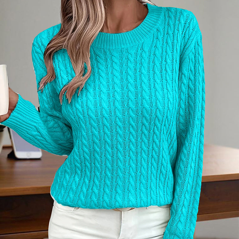 Women's Textured Crew‑Neck Pullover Top