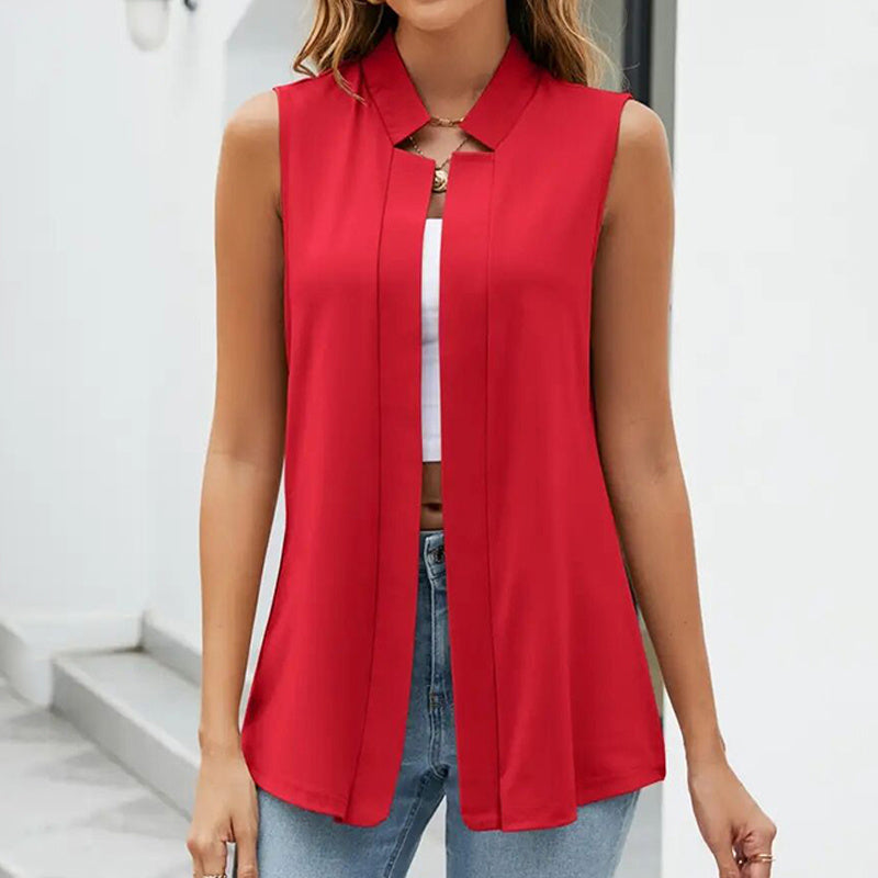 Women's Sleeveless Stand-Collar Vest Cardigan