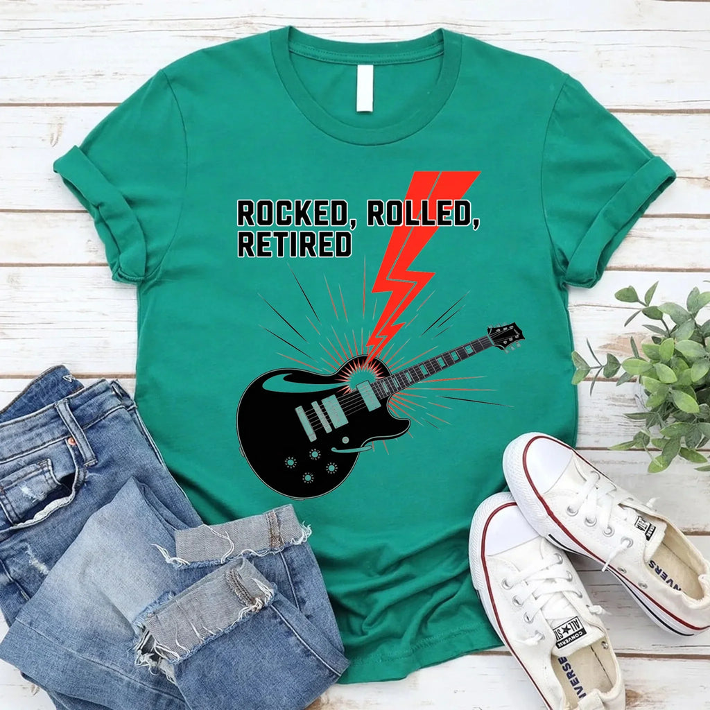 Rocked Rolled Retired T-Shirt â€?Funny Retirement Gift Shirt