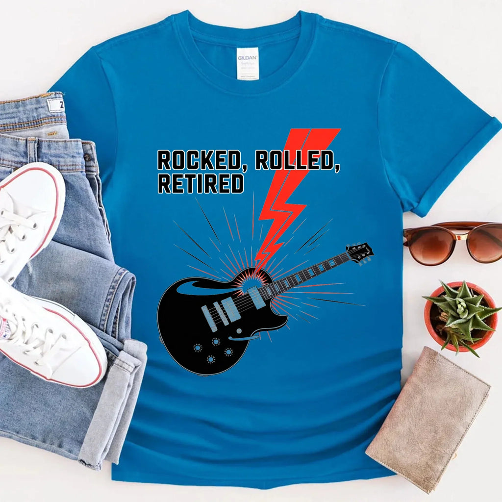 Rocked Rolled Retired T-Shirt â€?Funny Retirement Gift Shirt