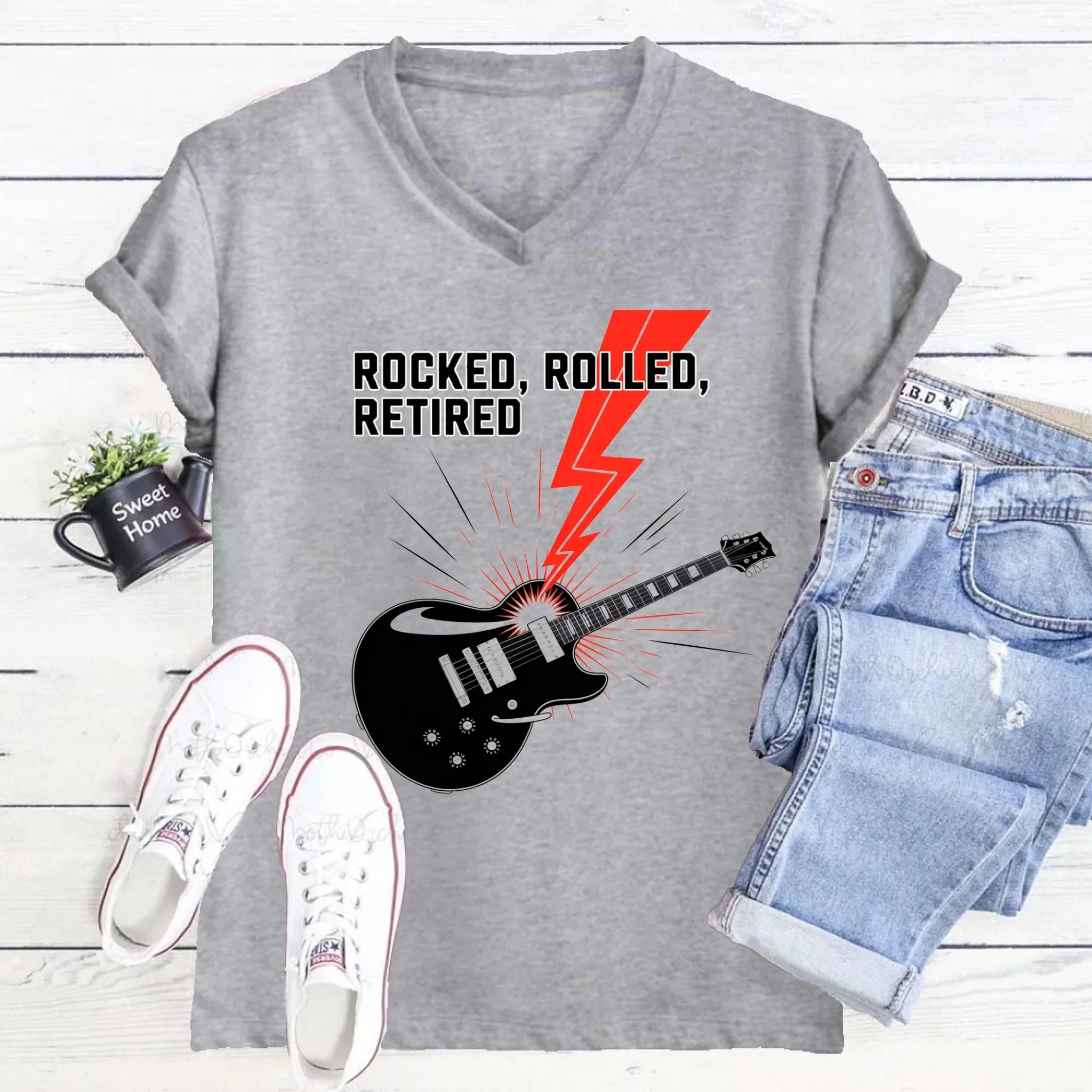 Rocked Rolled Retired T-Shirt â€?Funny Retirement Gift Shirt