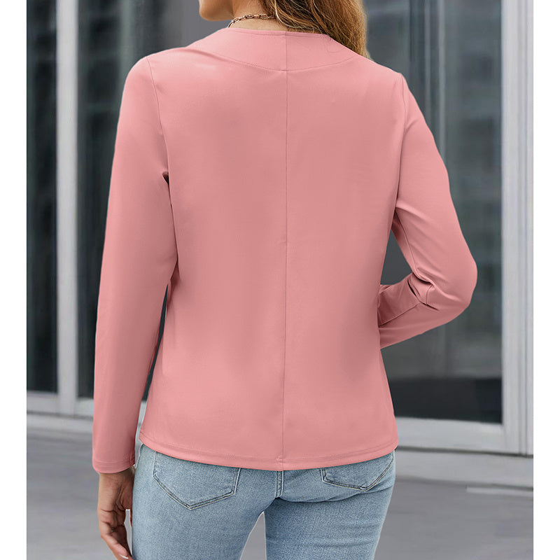 Women's Plus‑Size Open‑Front Casual Blazer