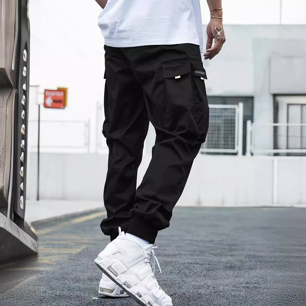 Men's Multi‑Pocket Drawstring Cargo Pants