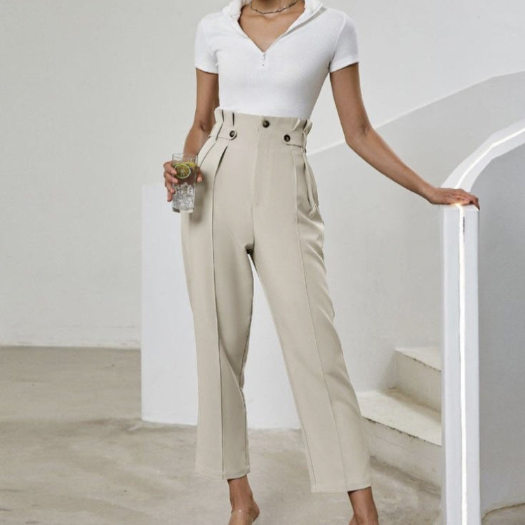 Women's Solid Color Wide-Leg Pants