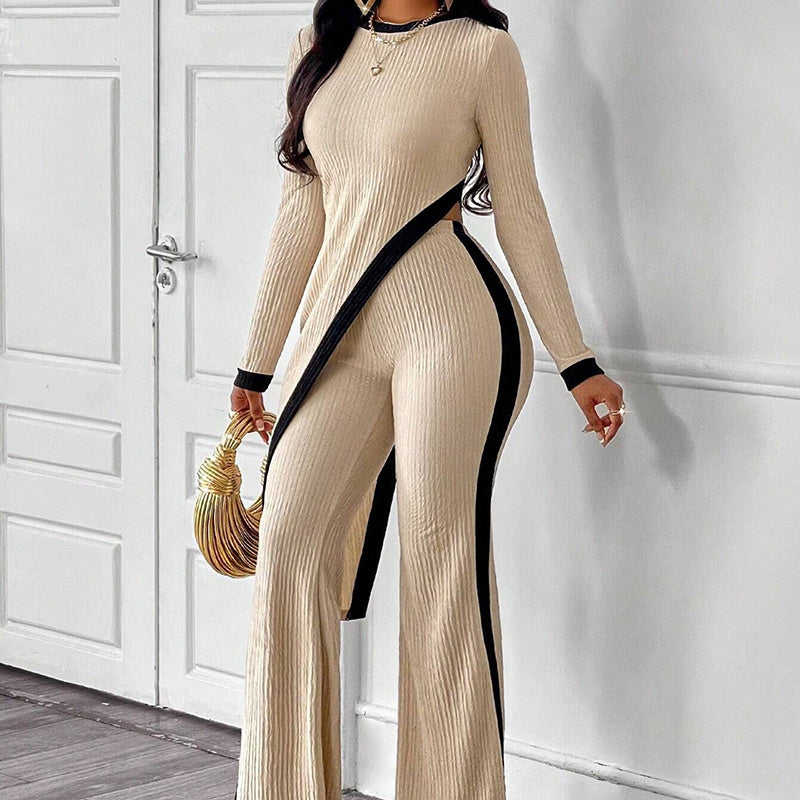 Women's Asymmetrical Top and Pants Set