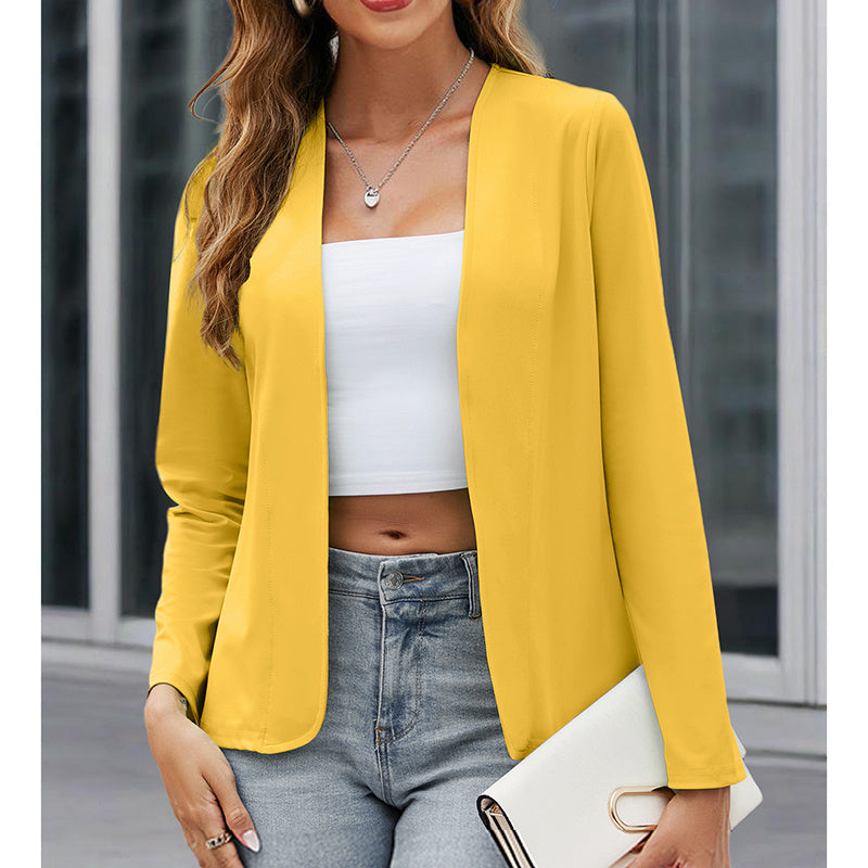 Women's Plus‑Size Open‑Front Casual Blazer