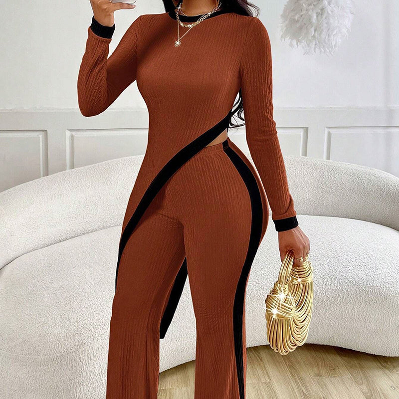 Women's Asymmetrical Top and Pants Set