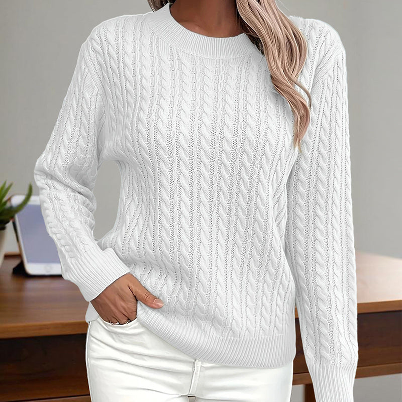Women's Textured Crew‑Neck Pullover Top
