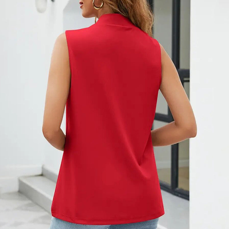 Women's Sleeveless Stand-Collar Vest Cardigan